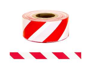 Work clothing: Esko Barrier Warning Tape - Red/White Striped 250m x 75mm