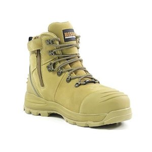 Bison XT Zip Side Lace up Safety Boot - WHEAT