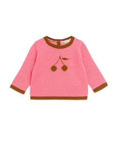 Infant clothing: PULLOVER AVEC INTARSIA CERISE