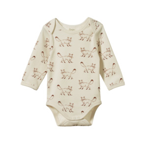 Long Sleeve Bodysuit Fox Print