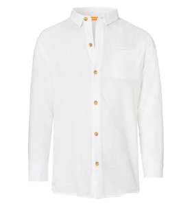 BOYS WHITE LONG SLEEVE COTTON SHIRT