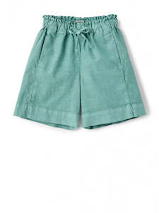 AQUA GREEN CANVAS BERMUDA SHORTS