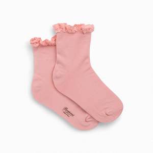 Infant clothing: CHAUSSETTES A DENTELLE PINK