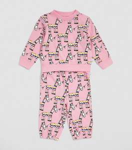 Infant clothing: Baby Zebra Print Fleece Tracksuit Set