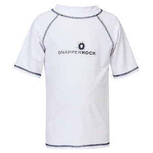 Ss Uv50 Swim Shirt-white W/nav