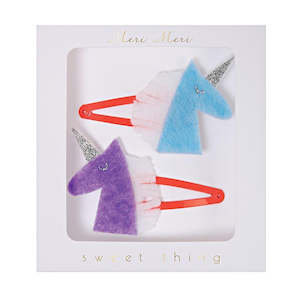 Unicorn Felt Hair Clips S/2