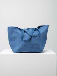 Reversible Cotton Tote Bag (assorted blue checks), by MiiThaaii