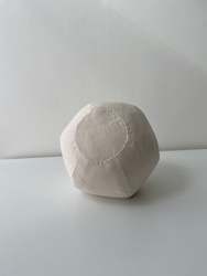 SECOND Globe Cushion, Creamy Natural Canvas, Faint pencil lines