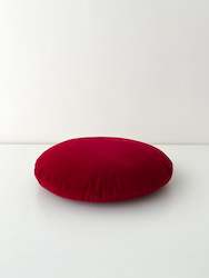 SECOND Disc Squab Cushion, Ruby Velvet, Fabric Variation