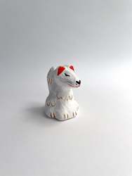 Hariko (papier-maché) Kitsune (Little Fox), made by Furukawa in Kyoto