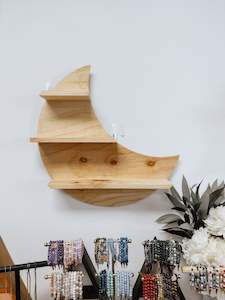 Crescent Moon Wooden Shelf