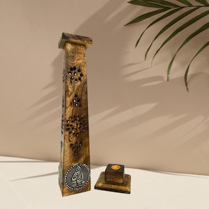 Wooden Incense Holder: Buddha Tower