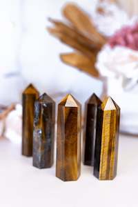 Points Obelisks Towers Slabs: Tiger's Eye Crystal Point