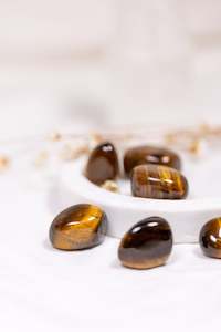 For Abundance Manifestation: Tiger's Eye Crystal Tumble Stone