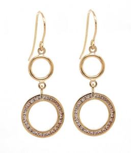 Gold CZ Drop Earrings