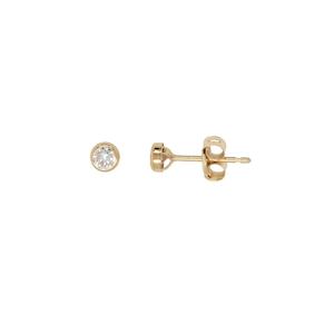 9ct Yellow Gold 3mm Round Cubic Zirconia Stud Earrings