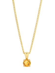 9ct Gold Citrine Pendant & Gold Plated Chain