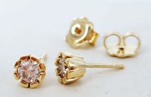 Jewellery: 9ct Gold Lab Grown Diamond Earrings Handmade