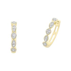 Diamonds set in 9ct Gold Huggies