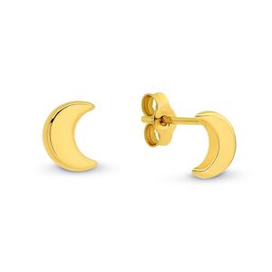 Gold Moon Stud Earrings