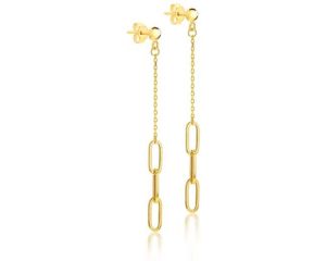 Gold Paper Clip Drop Earrings