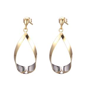 9ct Gold and Rhodium Plate Drop Earrings