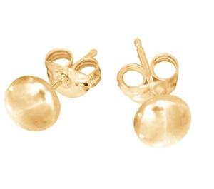 9ct Gold Flat Ball Stud Earrings 6.6mm