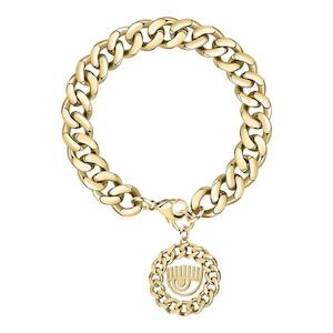 Chain Bracelet Gold Plated with Eye Chain Charm