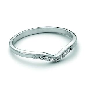 White Gold Diamond V Shaped Ring