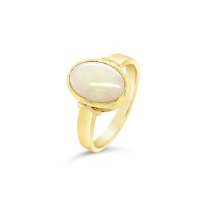 9ct Gold Hand Made White Opal Ring Adeline Knight Design