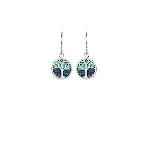 Evolve Tree of Life (strength) Drop Earrings with Paua