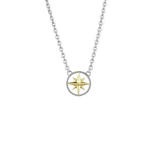 Jewellery: Compass Necklace (Navigation – Silver & Gold)