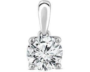 18ct White Gold Round Lab Grown Diamond Pendant