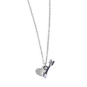 Silver Heart and Arrow Necklace