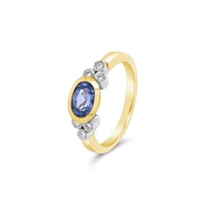 9ct yg hand made sapphire and diamond ring