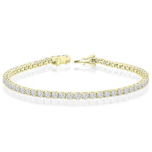 10k Yellow Gold Lab Grown Diamond Tennis Bracelet