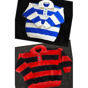 P126 Childs Rugby Jersey DK Knitting Pattern