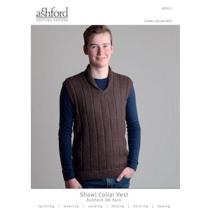 Shawl Collar Vest DK Pattern in Double Knit 8ply SALE