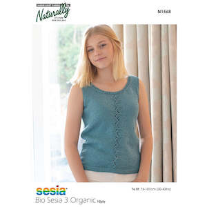 N1568 Zig Zag Lace Panel Top 10ply Cotton Knitting Pattern SALE