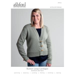 Craft material and supply: Button Loop Cardigan Pattern in Double Knit 8ply SALE