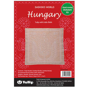 Craft material and supply: Sashiko World - Hungary Tulip with Little Birds Kit