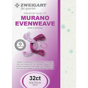 Craft material and supply: Zweigart Murano Cloth 32 Count Splash Print Fabric Fat Quarter