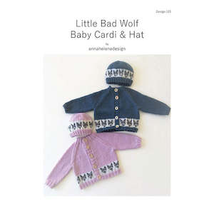 123 Little Bad Wolf Baby Cardi & Hat by annahelenadesign