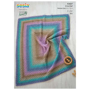 K3037 Rectangle Granny Crochet Pram Blanket