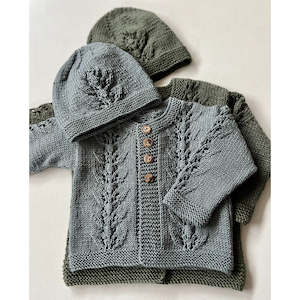 Abby Cardigan & Hat 8ply