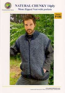 Yarn: P190 Mens Zipped Vest with Pockets