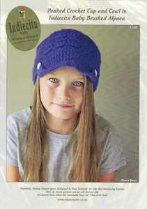 1108 Peaked Crochet Cap & Cowl