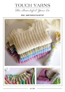 Yarn: 032 Baby Singlet & Hat Set 2ply 4ply