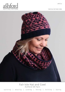 AYP214 Fair Isle Hat and Cowl