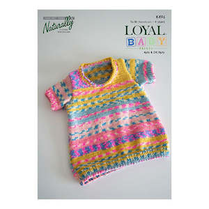 K496 Short Sleeve Little Dress in 4ply & 8ply/DK